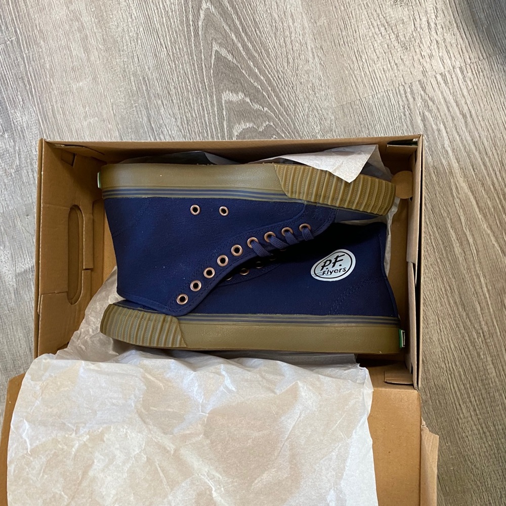 P.F. Flyers Blue and Brown High Tops